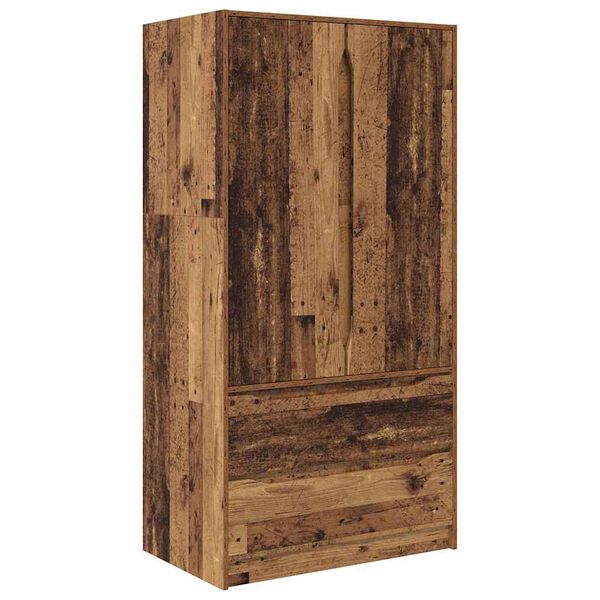 vidaXL Kast met lade Oudhout 79,5 x 49 x 156 cm Geconstrueerd hout