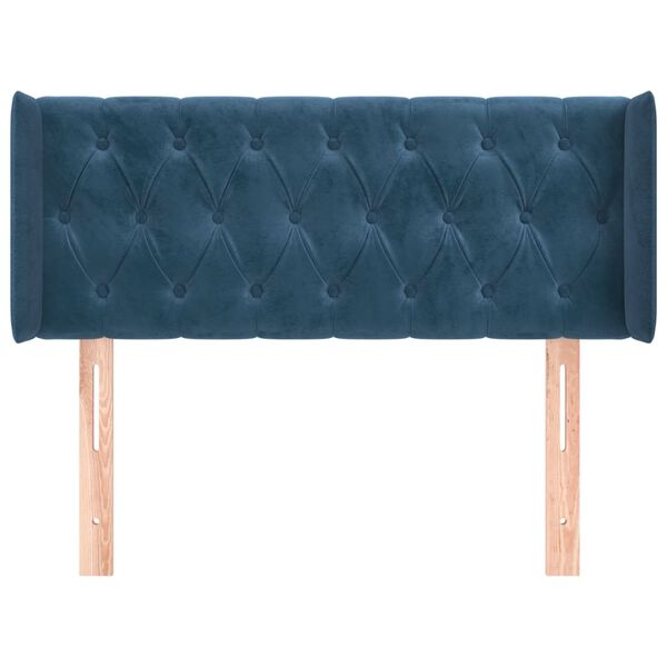 vidaXL Hoofdbord met randen 93x16x78/88 cm fluweel donkerblauw