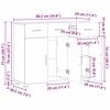 vidaXL Dressoir met plank Oudhout 88,5 x 30,5 x 73 cm Bewerkt hout