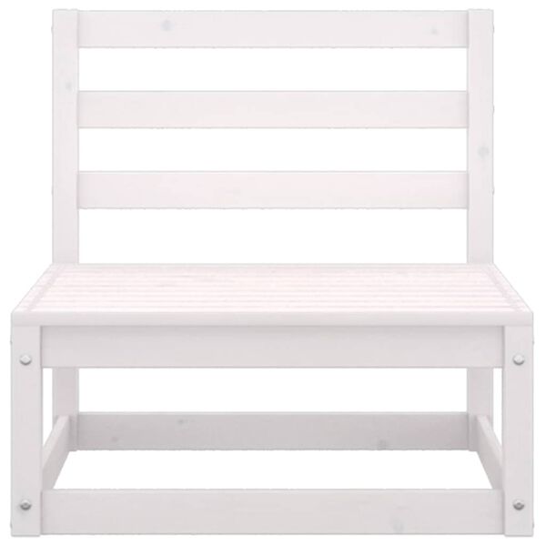 vidaXL Tuinmiddenbank met antracietkleurige kussens grenenhout wit