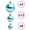 vidaXL Kerstballen 100 st 3/4/6 cm turquoise