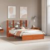 vidaXL Bedframe met opberghoofdeksel Waskleur Bruin 140 x 190 cm