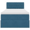 vidaXL Opbergbed met LED met matras Donkerblauw 100 x 200 cm Fluweel