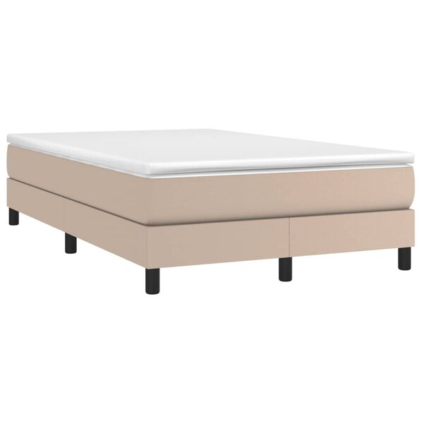 vidaXL Boxspring met matras kunstleer cappuccinokleurig 120x190 cm