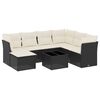 vidaXL 8-delige Loungeset met kussens poly rattan zwart