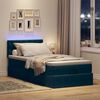 vidaXL Ottoman bed met matras en LED's 100x200 cm fluweel donkerblauw