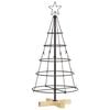vidaXL Kerst Cone Boom met standaard Zwart 90 cm Staal
