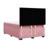 vidaXL Boxspring met matras fluweel roze 140x190 cm