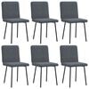 vidaXL Eetkamerstoelen 6 st fluweel donkergrijs