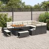 vidaXL Tuin Sofa Set met opslag 12 pcs Zwart Poly riet