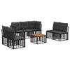 vidaXL Buiten bankenset 8 st Zwart en Donkergrijs Polyester