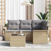 vidaXL Tuin Sofa Set met opslag 5 pcs Beige poly rattan