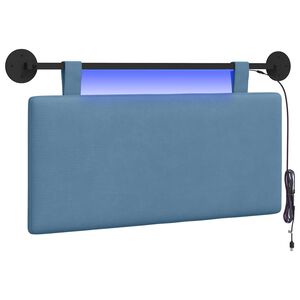 vidaXL Hangend hoofdbord Blauw Katoen Stof