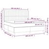 vidaXL Boxspring met matras stof lichtgrijs 160x200 cm