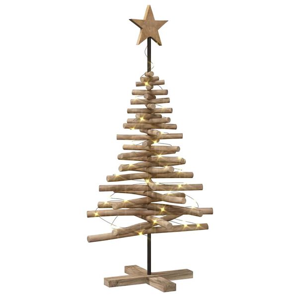 vidaXL Kerstboom met standaard Bruin 120 cm Massief teakhout
