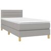 vidaXL Boxspring met matras en LED stof lichtgrijs 80x200 cm