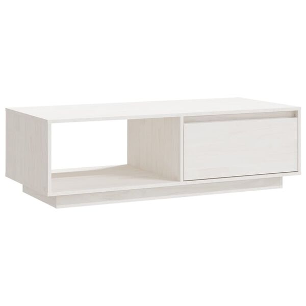 vidaXL Salontafel 110x50x33,5 cm massief grenenhout wit