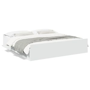 vidaXL Bedframe met lades bewerkt hout wit 200x200 cm