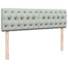 vidaXL Ottoman bed met matrassen 160x200cm fluweel lichtgrijs