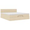 vidaXL Ottoman bed met matras 180x200cm stof crèmekleurig