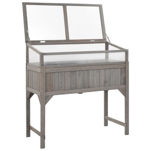 vidaXL Kweekbak verhoogd met kas 120x54x120 cm vurenhout