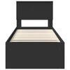 vidaXL Bedframe met hoofdeinde Zwart 75 x 190 cm Massief grenenhout