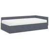 vidaXL Hoekbedframe met Matras Anders 2 pcs Grijs Fluweel