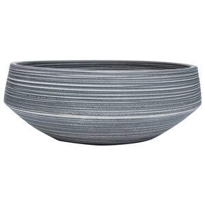 vidaXL Opzetwasbak rond &Phi;41x14 cm keramiek grijs