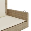 vidaXL Schommelbank met kussens 119x56x48 cm poly rattan beige