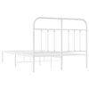 vidaXL Bedframe met hoofdbord metaal wit 120x200 cm