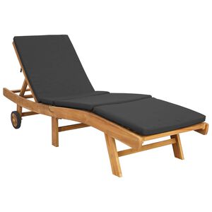 vidaXL Ligstoel Polyester Bruin en Donkergrijs