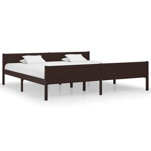 vidaXL Bedframe massief grenenhout donkerbruin 200x200 cm