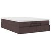 vidaXL Ottoman bed met matras 140x190cm stof donkerbruin
