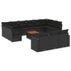 vidaXL 14-delige Loungeset met kussens poly rattan zwart