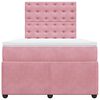 vidaXL Boxspring met matras fluweel roze 120x200 cm