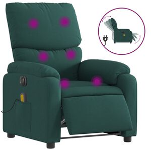 vidaXL Massagestoel elektrisch verstelbaar stof donkergroen