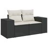 vidaXL Tuin Sofa Set met kussen 9 pcs Zwart Poly riet