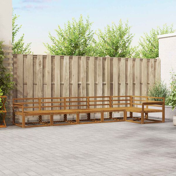 vidaXL Buiten bankenset 6 pcs Naturel Massief Acaciahout