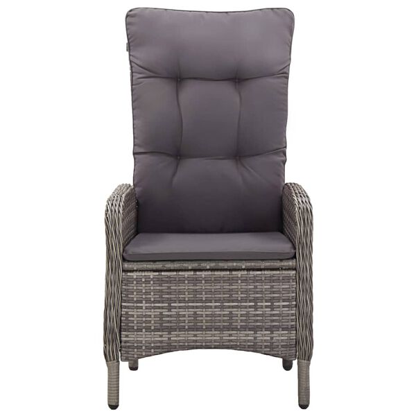 vidaXL 3-delige Tuinset poly rattan grijs