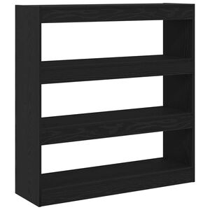 vidaXL Boekenkast 3-laags 100 x 30 x 103 cm Bewerkt hout Zwart Eiken