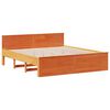 vidaXL Bedframe zonder matras met hoofdbord grenenhout bruin 200x200cm