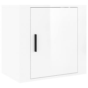 vidaXL Nachtkastje wandgemonteerd 50x30x47 cm hoogglans wit