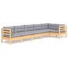 vidaXL 6-delige Loungeset met grijze kussens grenenhout