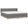 vidaXL Boxspring met matras stof donkergrijs 160x200 cm