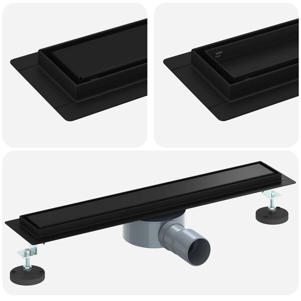 vidaXL Doucheafvoer 2-in-1 met 360&deg; Sifon Zwart 50 cm