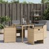 vidaXL Tuinstoelen 4 st met kussens poly rattan gemengd beige