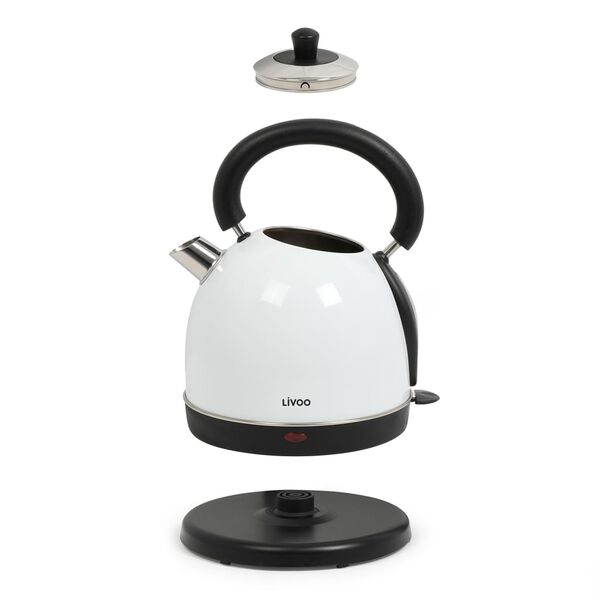 Livoo Ontbijtset in vintage stijl roestvrijstaal wit