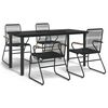 vidaXL 5-delige Tuinset PVC-rattan zwart