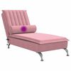 vidaXL Massage chaise longue met bolster fluweel roze