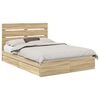 vidaXL Opslag bed met lade Sonoma Eiken 160 x 200 cm Bewerkt hout